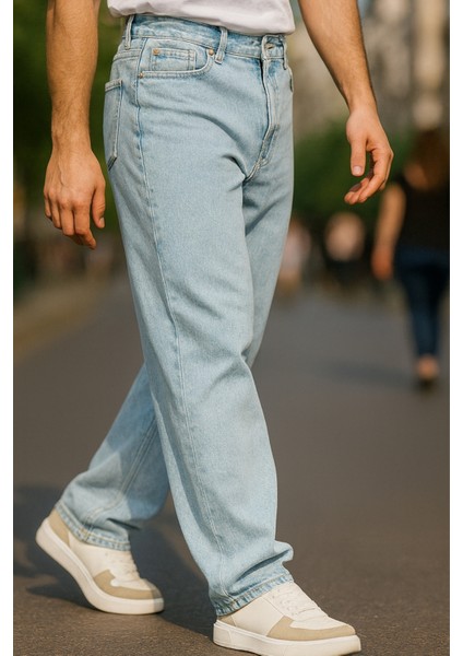 Erkek Yüksek Bel Bol Kesim Baggy Loose Fit Jean PANTOLON-C352