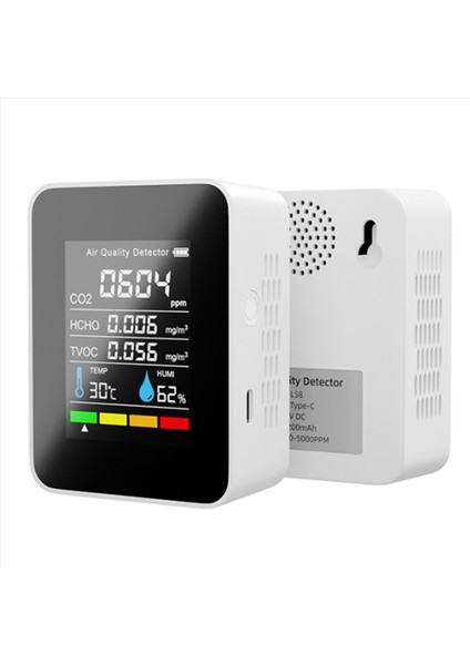 2x 5 In1 Co2 Metre Dijital Sıcaklık Nem Test Cihazı Karbon Dioksit Dedektörü Hava Kalitesi Monitörü Tvoc Hcho Analizör-B (Yurt Dışından) fiyatları