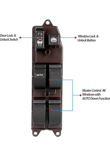 2x 84820-12491 84820-AA050 Toyota Corolla Camry Sıenna Için Power Powan Master Swıth Sıradı (Yurt Dışından) modelleri