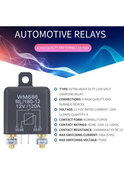 Dc 12V Röle Pil Izolasyon Röle 12V / 120A Araba Kamyonları Için Pik Yük (12V / 120A) (Yurt Dışından) modelleri