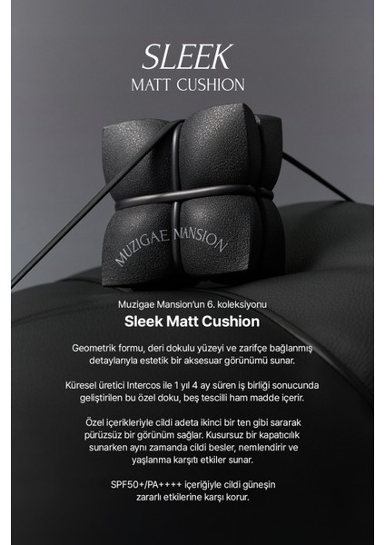 Kapatıcı, Mat Bitişli Cushion + Refill Muzıgae Mansıon Sleek Matt Cushion Set (No.19) SPF50+/PA++++
