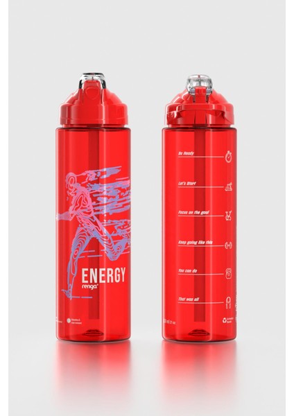 Falcon Spor Desenli 630 ml Pipetli Tritan Matara 912016 Kırmızı fiyatları