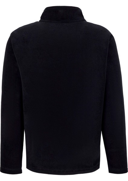 D5WM-SWT3300 Siyah Fermuarlı Yaka Basic Düz Erkek Polar Sweatshırt modelleri