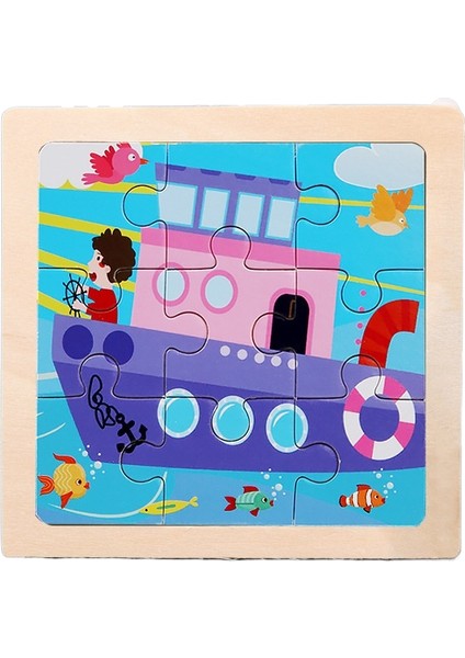 Bebek Erken Öğrenme Puzzle Oyuncakları Erken Çocukluk Montessori Aydınlanma Bilişsel Puzzle Tahtası Karikatür Ahşap Puzzle (Yurt Dışından)
