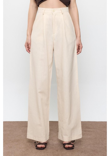 Bej %100 Cotton Dad Fit Pantolon fiyatları