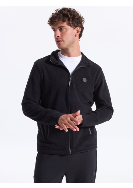 D5WM-SWT3301 Siyah Dik Yaka Basic Düz Erkek Polar Sweatshırt indirimleri