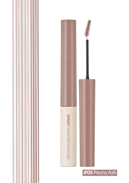 Özel Fırça Tasarımlı, Yoğun Pigmentli Kaş Maskarası PERIPERA Speedy Skinny Brow Mascara 05 Peony Ash