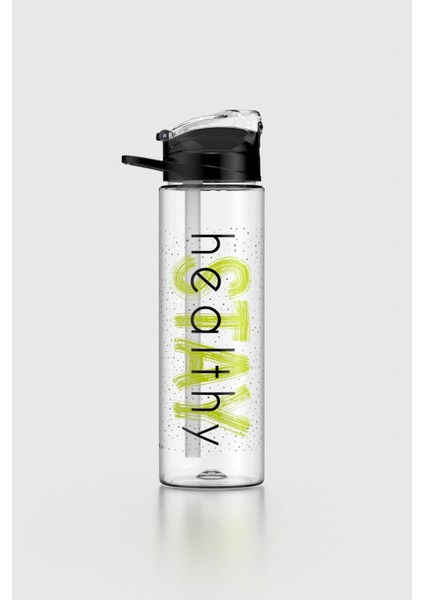 Falcon Stay Desenli 630 ml Pipetli Tritan Matara 912016 Siyah