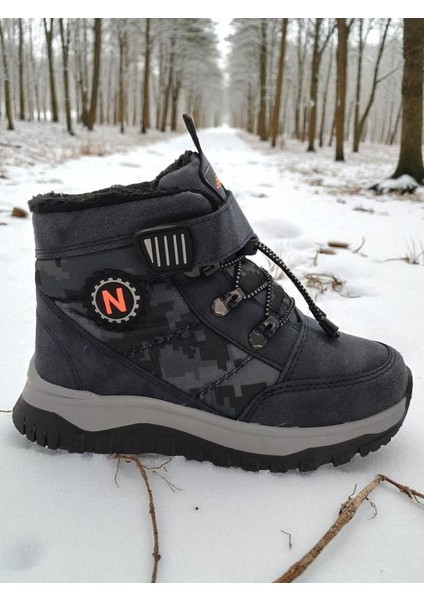 Erkek Çocuk Suya Soğuk Havaya Dayanıklı Cırtlı Içi Kürklü Siyah Kar Botu fiyatları