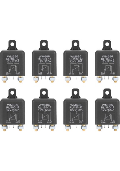 8x Dc 12V Röle Pil Izole Röle Relay 12V / 120A Araç Kamyonları Için Pik Yük (12V / 120A) (Yurt Dışından)
