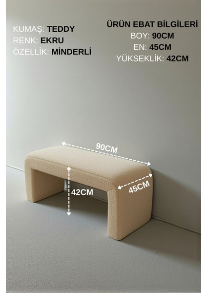 Haven Dikdörtgen Puf Bench – Yatak Ucu, Salon ve Giriş Için Modern Çözüm fiyatları