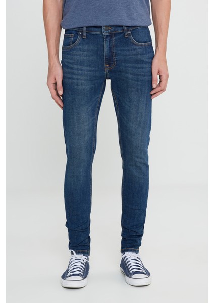 Pamuklu Skinny Fit Normal Bel Dar Paça Jeans Erkek Kot Pantolon L73615 6xt