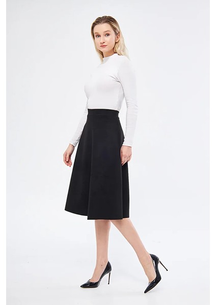 Midi Boy Süet Kiloş Etek Vizon fiyatları