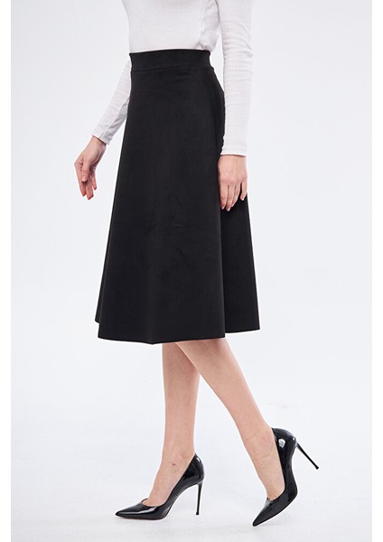 Midi Boy Süet Kiloş Etek Vizon indirimleri