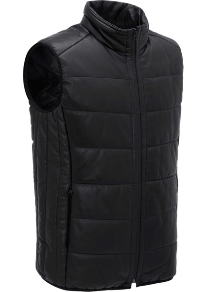 Siyah Hakiki Deri Erkek Hakiki Deri Yelek - E25GRJ310619-Q3H fiyatları