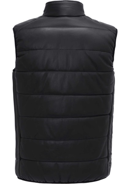 Siyah Hakiki Deri Erkek Hakiki Deri Yelek - E25GRJ310619-Q3H fırsatları