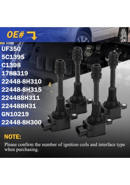 UF350 Nissan Altima Sentra X-Trail L4 2 5l Için Instrıtıon Bobi 22448-8H315 22448-8H310 22448-8H300 4 Pcs (Yurt Dışından) fırsatları