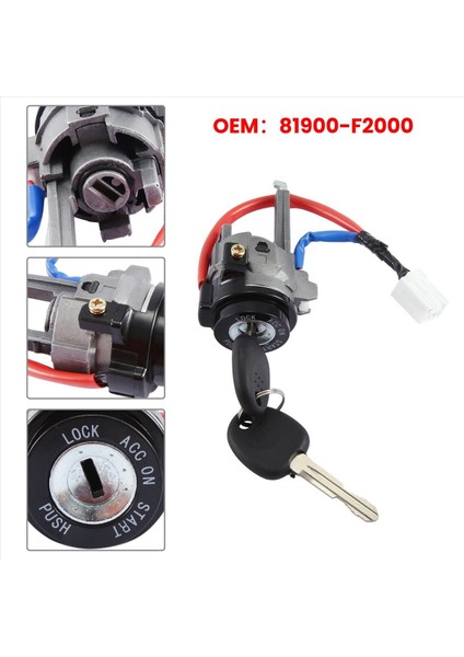 81900-F2000 Araba Lgnition Kilit Silindir Hyundai Elantra 2017-2020 Için Tuş Kiti ile (Yurt Dışından) indirimleri