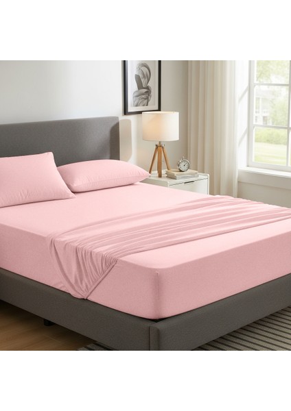 Pamuklu Çift Kişilik 180X200+30 Lastikli Yastıklı Fitted Çarşaf – Örme Kumaş, Yumuşak Dokulu, Esnek ve Kolay Kullanım
