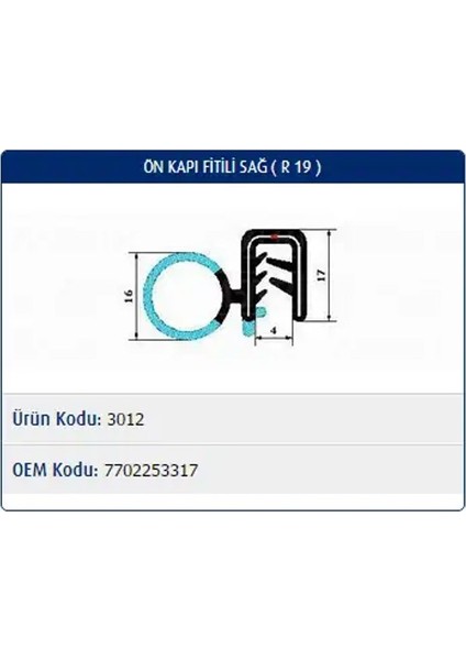 M3012 Kapi Fitili 7700768318 7702253317