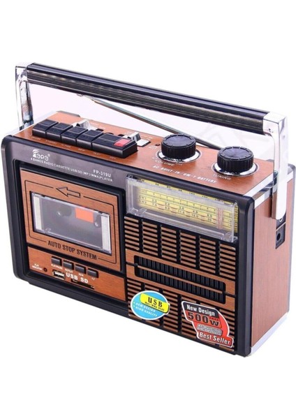 Fp 319BT Retro USB Fm Radyo Kaset Çalar Müzik Player