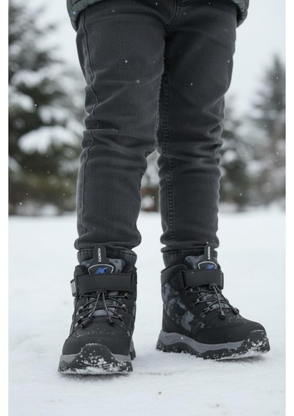 Erkek Çocuk Suya Soğuk Havaya Dayanıklı Cırtlı Içi Kürklü Siyah Kar Botu fiyatları