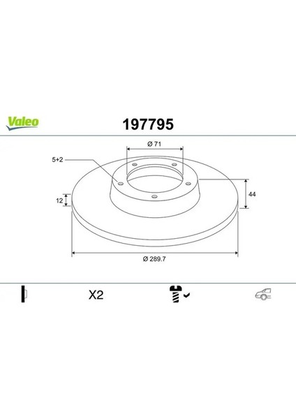 197795 Arka Fren Diski 4249G2 (2 Adet Fiyatıdır)