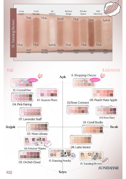 Hafif Dokulu Yoğun Renklere Sahip Göz Farı Paleti CLIO Pro Eye Palette Air (15 Tanning Brown)