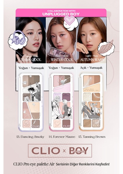 Hafif Dokulu Yoğun Renklere Sahip Göz Farı Paleti CLIO Pro Eye Palette Air (15 Tanning Brown)