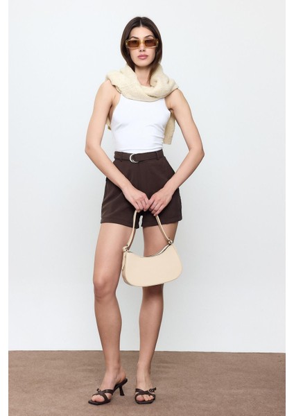 Kahverengi Kemerli Şort modelleri