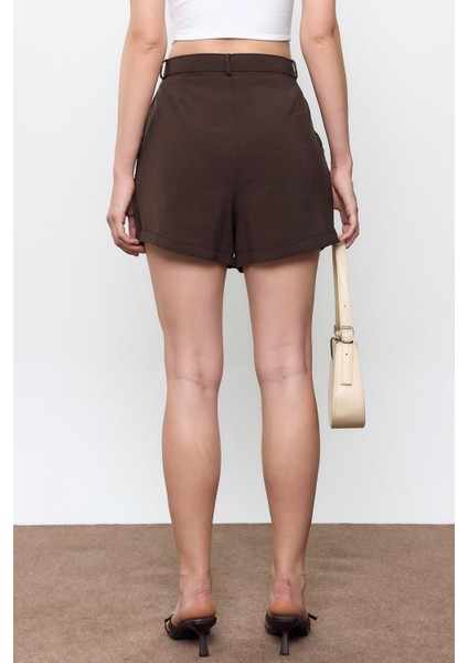 Kahverengi Kemerli Şort