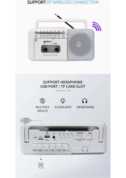 Taşınabilir Müzik Seti Kaset Çalar Fm Radyo USB Mp3 Player Bluetooth Hoparlör Retro Nostalji Radyo fiyatları