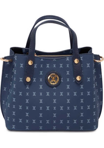 Lacivert Print Kadın Omuz Çantası - S1WPR0000806-T1F