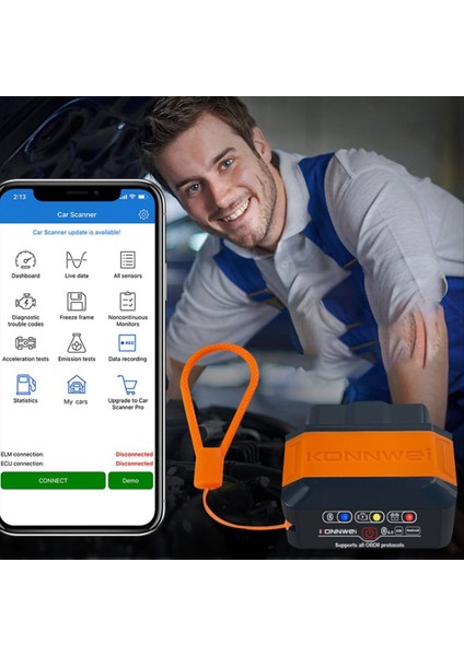 Konnwei KW906 V1 5 Bluetooth 5 0 Ios Android V1 Için 5 Obd2 Tarayıcı Otomatik Araba Teşhis Araçları Kod Okuyucu Siyah (Yurt Dışından) fırsatları