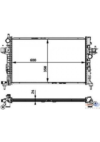 Xmpdby Radyatör Corsa C-Combo-Tigra 1.3 Cdti-1.7 CDTI(AC+MEK)(600X350X24)