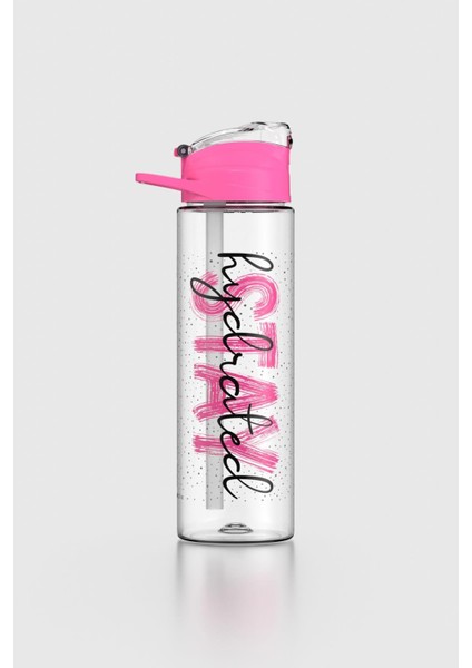 Falcon Stay Desenli 630 ml Pipetli Tritan Matara 912016 Fuşya