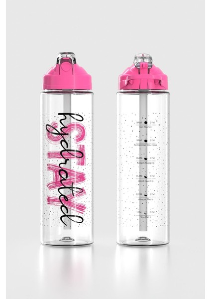 Falcon Stay Desenli 630 ml Pipetli Tritan Matara 912016 Fuşya modelleri