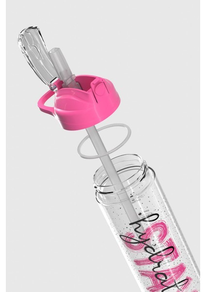 Falcon Stay Desenli 630 ml Pipetli Tritan Matara 912016 Fuşya indirimleri