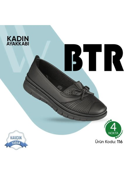 Siyah Kadın Ortopedik Taban Kadın Günlük Babet Ayakkabı