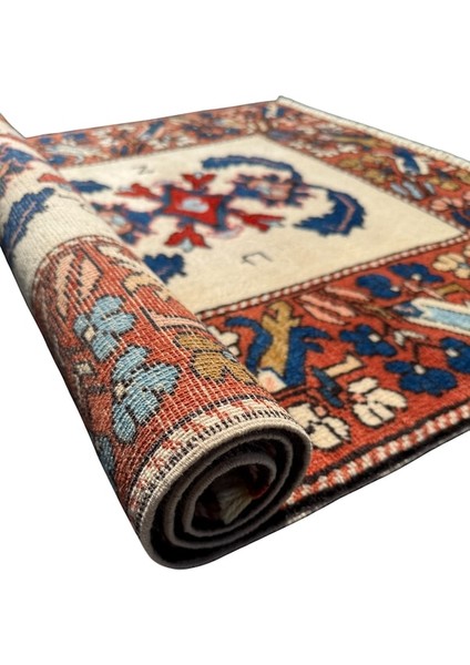 El Dokuma Imzalı Çanakkale Dobag Halısı 100X140 Kök Boya %100 Yün Halı Kiremit indirimleri