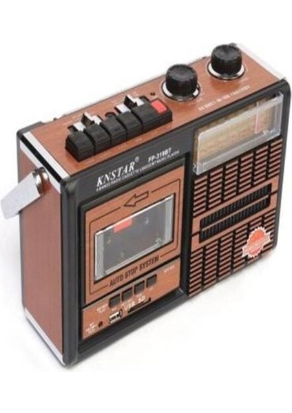 FP-319BT Bluetooth Usb+Sd+Fm Radyo Kaset Çalar Müzik Çalar