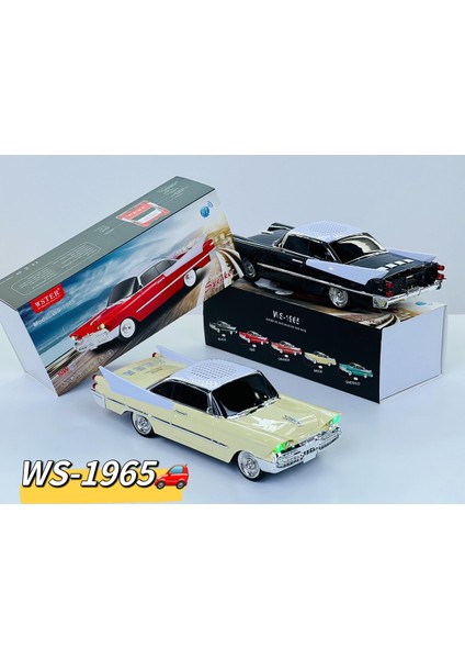 WS-1965 Yeni Dodge 59 Klasik Araba Kablosuz Bluetooth Hoparlör Speaker 10 Watt Fm Radyo Sd Kart USB fırsatları