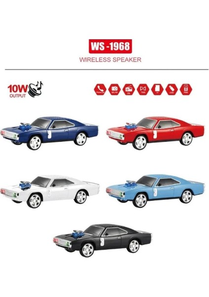 1968 Model Taşınabilir Klasik Araba Kablosuz Bluetooth Hoparlör Speaker 10 Watt Fm Radyo Sd Kart USB fiyatları