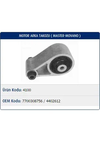 M4100 Motor Takozu (Arka) 7700308756