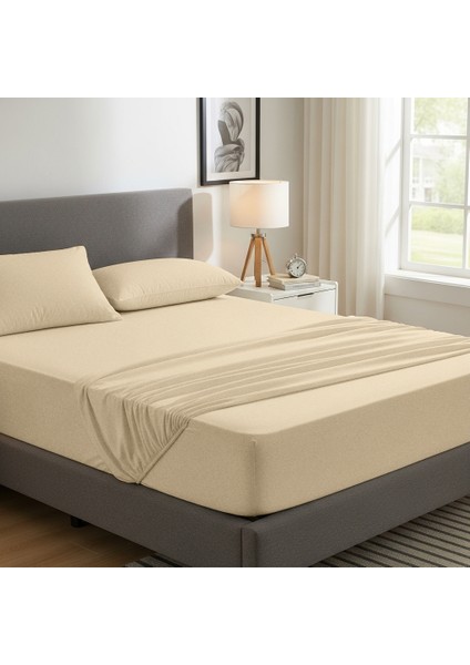 Pamuklu Çift Kişilik 180X200+30 Lastikli Yastıklı Fitted Çarşaf – Örme Kumaş, Yumuşak Dokulu, Esnek ve Kolay Kullanım