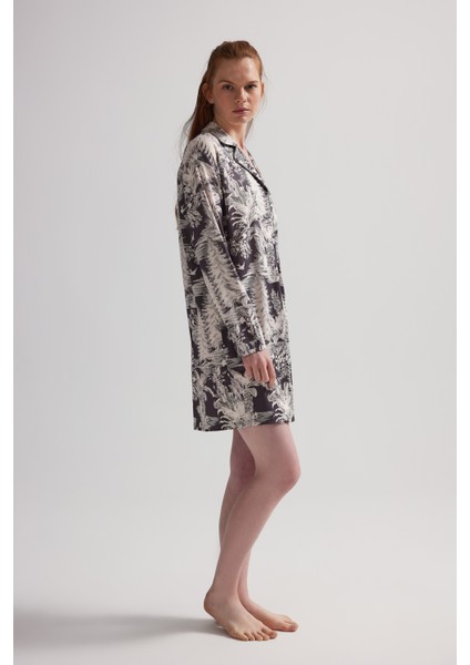 Kadın Viskon Uzun Kollu Gömlek Gecelik fiyatları