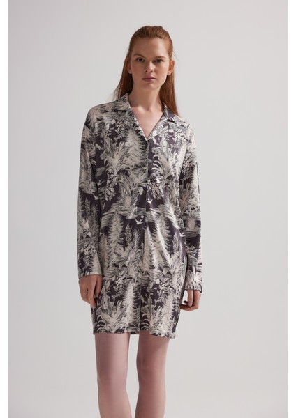 Kadın Viskon Uzun Kollu Gömlek Gecelik indirimleri