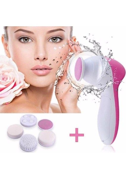Mujgan Pilli Yüz Cilt Temizleme Cihazı Siyah Nokta Peeling Fırça Seti Vücut Yüz Bakımı Masaj Aleti 5 In 1