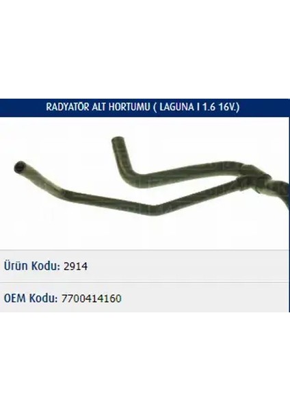 M2914 Radyator Hortumu Alt 7700414160