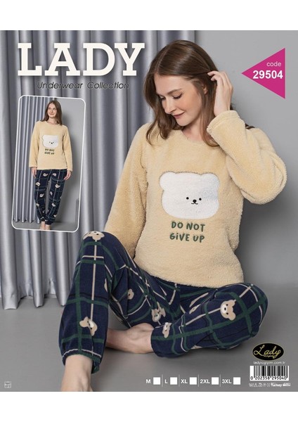Teddy Pelüş Ladt Underwear Collection2'li Bej Pijamatakımı